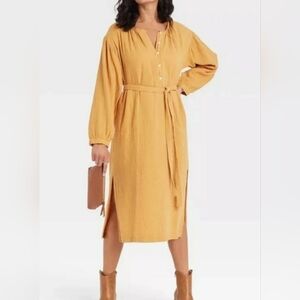 1214- Universal Thread Women's Long Sleeve Shirtdress Size M NWT